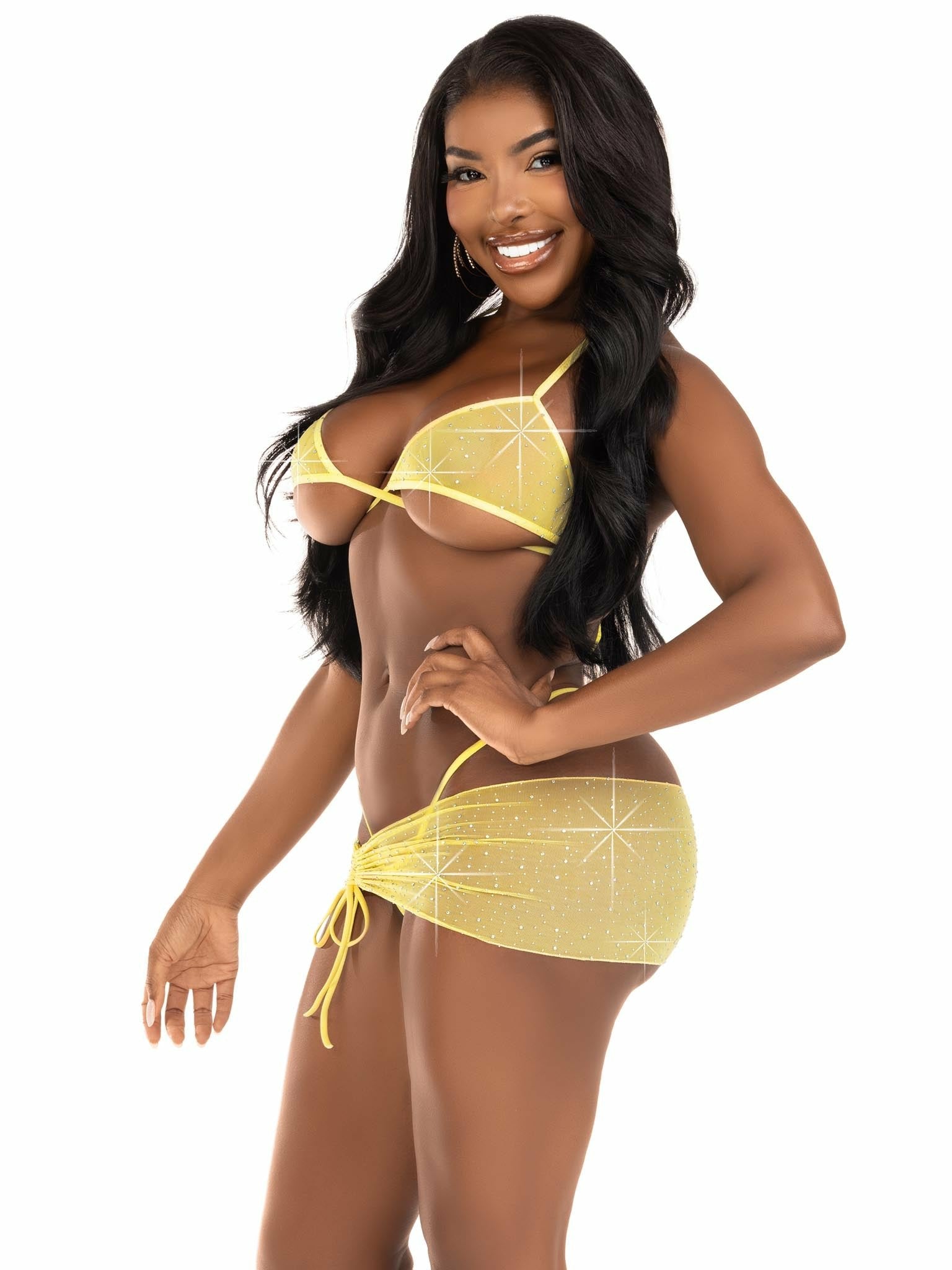 Leg Avenue - Set Tres Piezas Diamantes Amarillo M/L