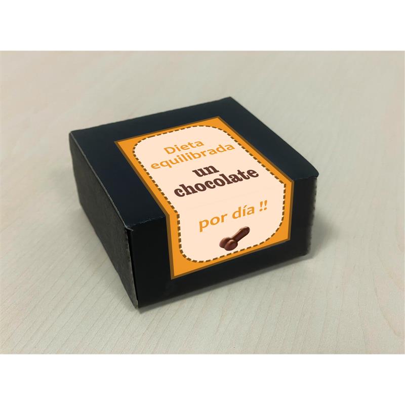 Caja De 8 Bombones Chocolate Puro Forma Pene