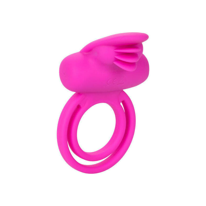 Calex Dual Clit Flicker Enhancer Doble Anillo Vibrador De Silicona Rosa