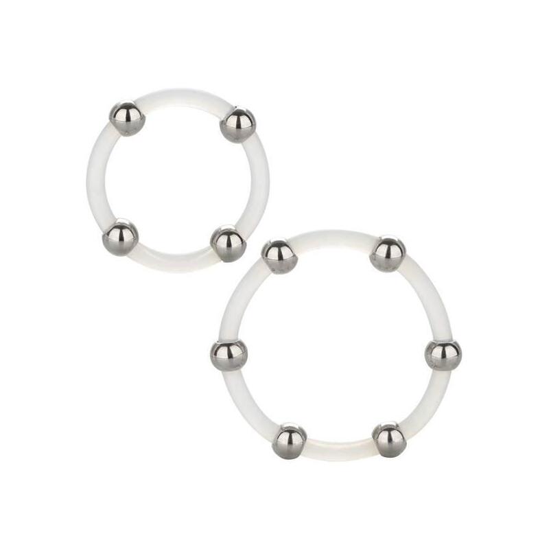 Calexotics - Kit De 2 Uds Anillo De Silicona Con Cuentas De Acero