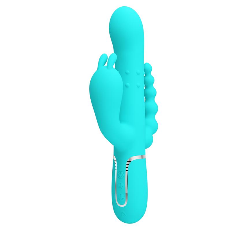 Pretty Love - Cammy Triple Vibrador Rabbit Multifunción 4 En 1 Azul