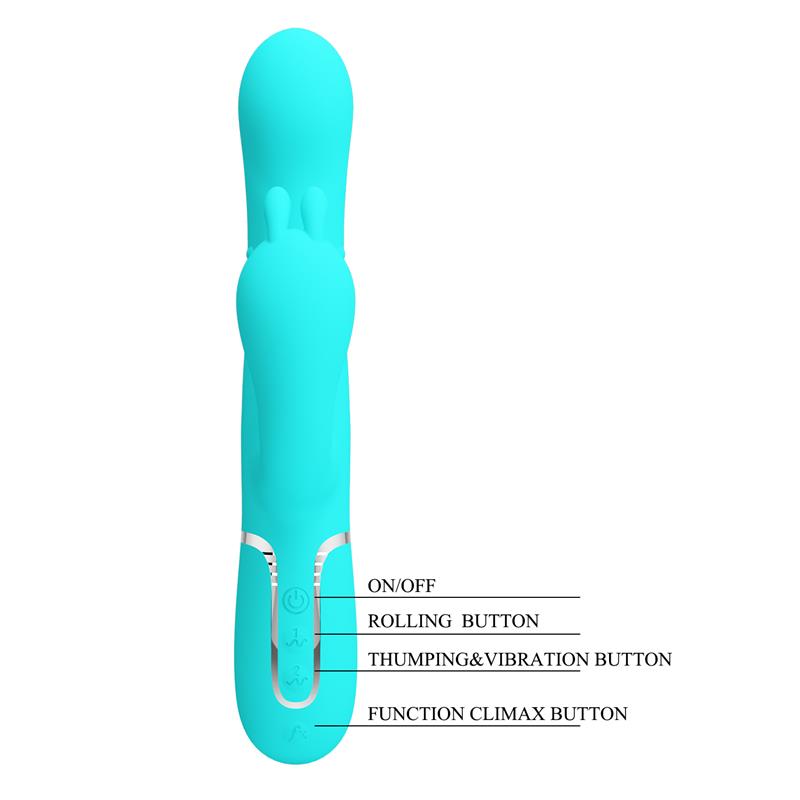 Pretty Love - Cammy Triple Vibrador Rabbit Multifunción 4 En 1 Azul