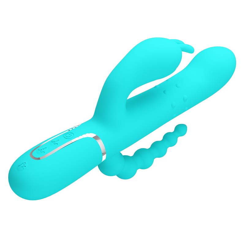 Pretty Love - Cammy Triple Vibrador Rabbit Multifunción 4 En 1 Azul