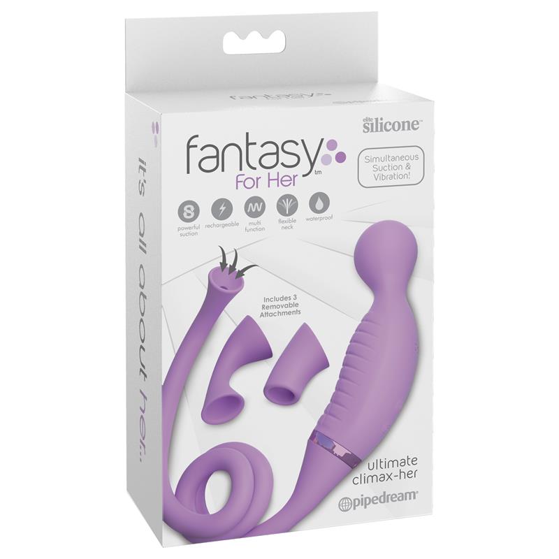 Vibrador Y Succionados Silicona Usb Climax-Her