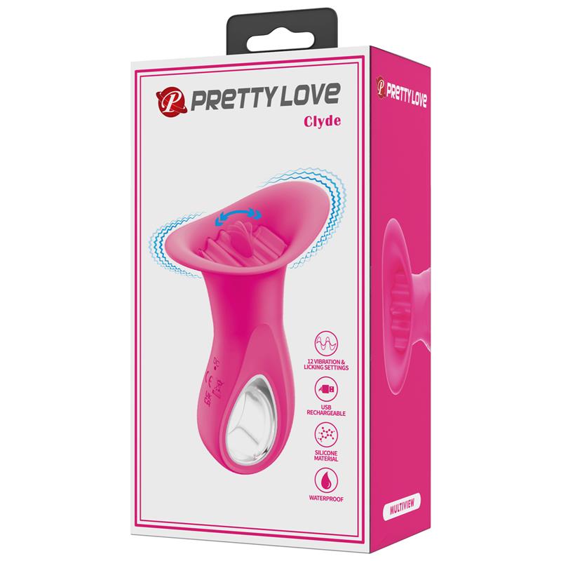 Pretty Love - Clyde Vibrador Oral Lengua Vibradora 12 Vibraciones Rosa