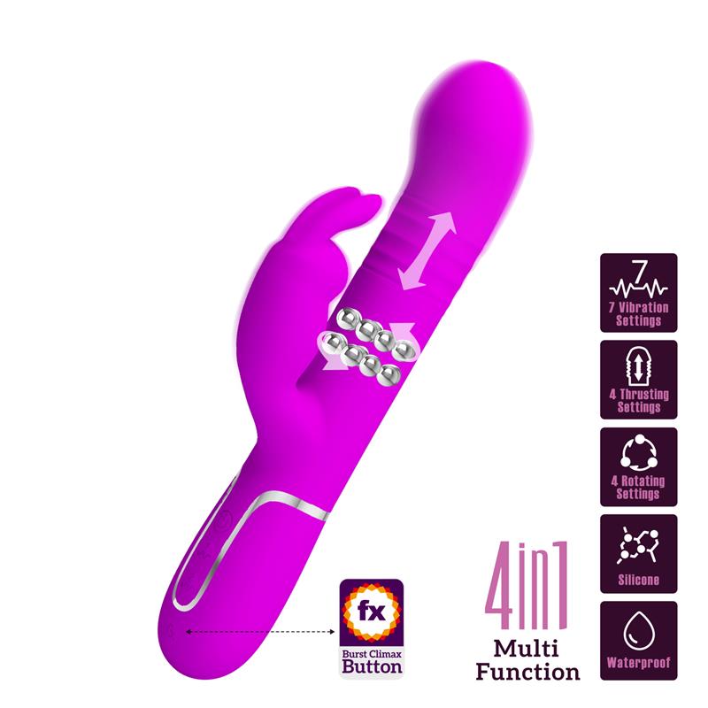 Pretty Love - Vibrador Coale Rabbit Perlas Violeta