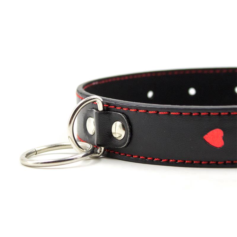 Collar Con Cadena Negro/Rojo
