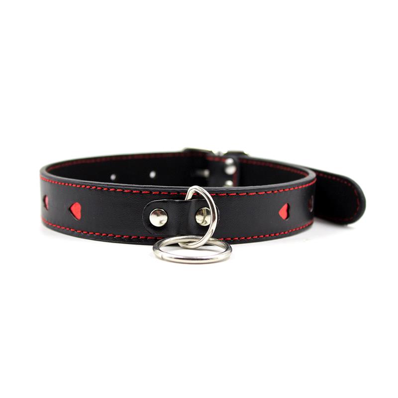 Collar Con Cadena Negro/Rojo