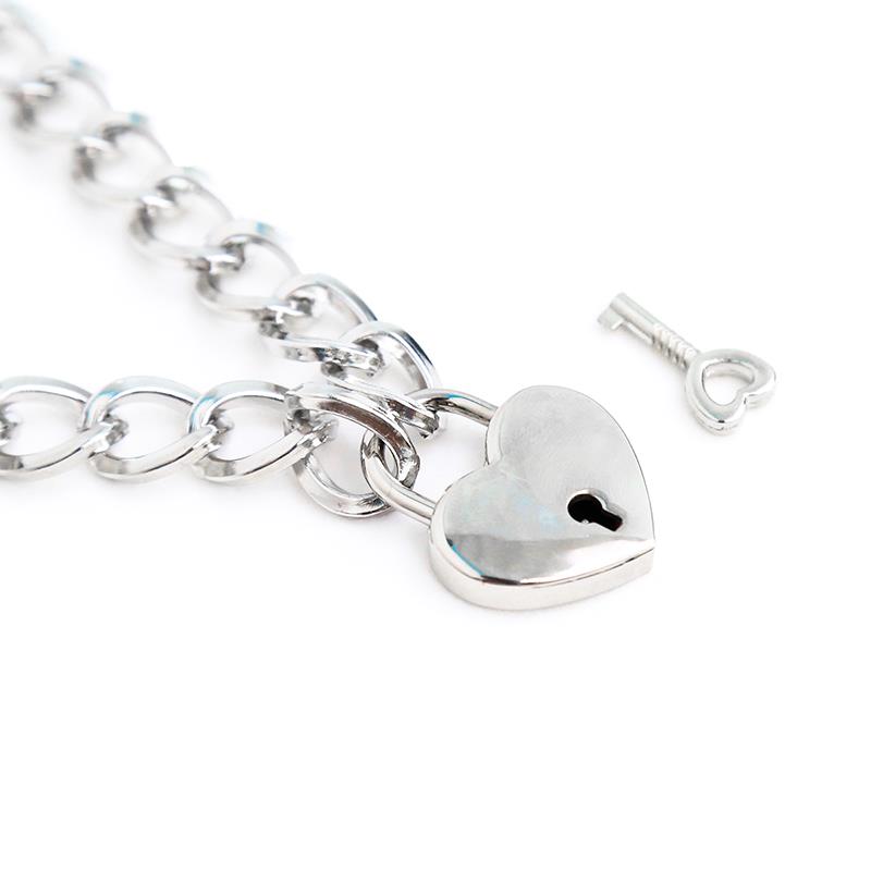 Collar Con Candado Color Plata