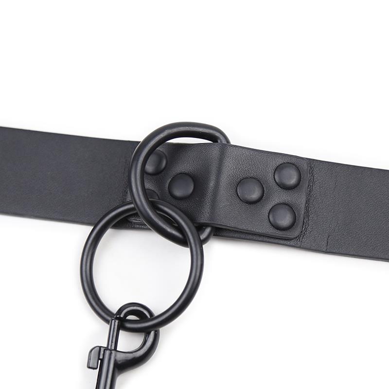 Collar Con Correa Negro