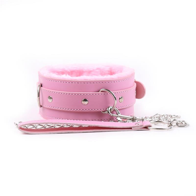 Collar Con Correa Rosa Pastel
