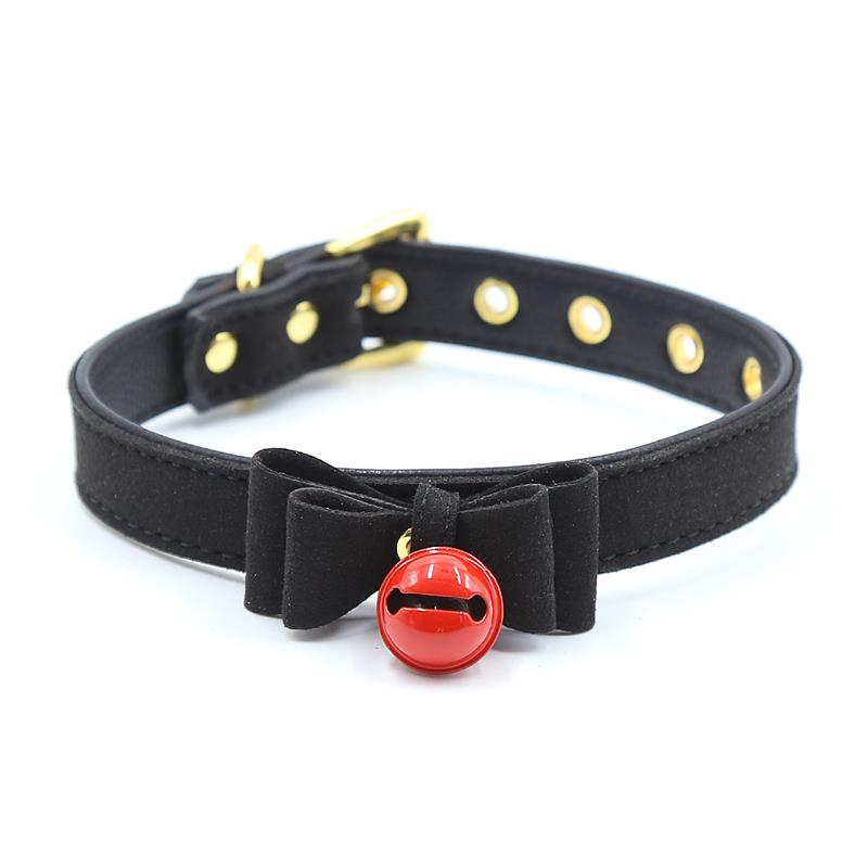 Collar Con Lazo Y Cascabel Negro