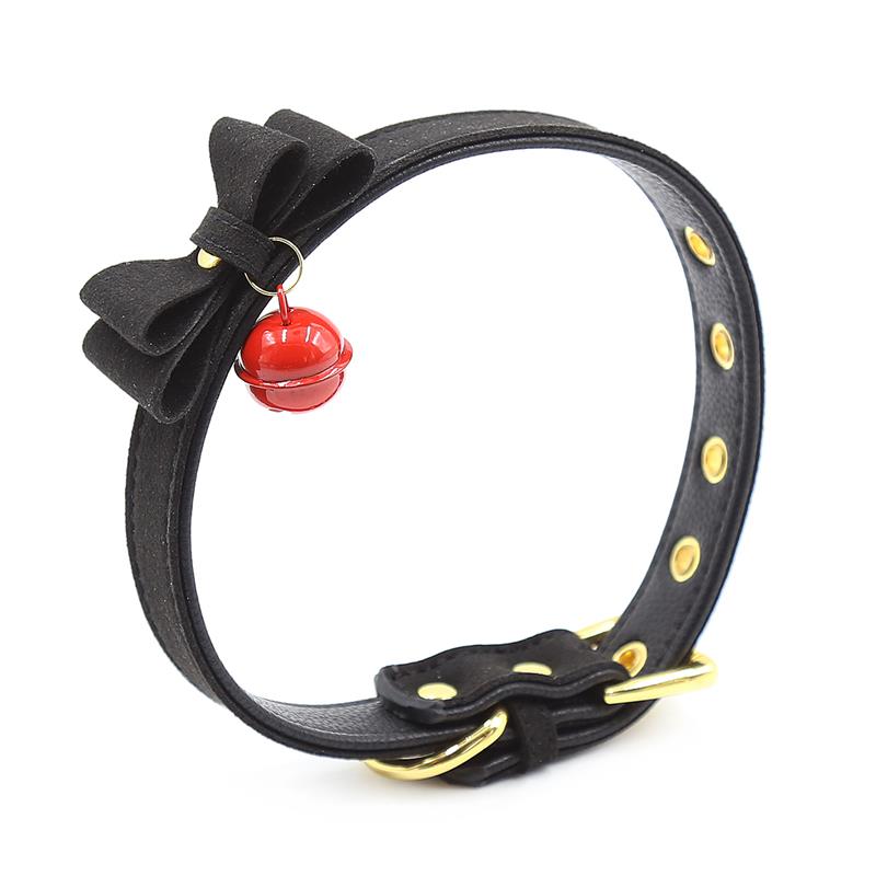 Collar Con Lazo Y Cascabel Negro
