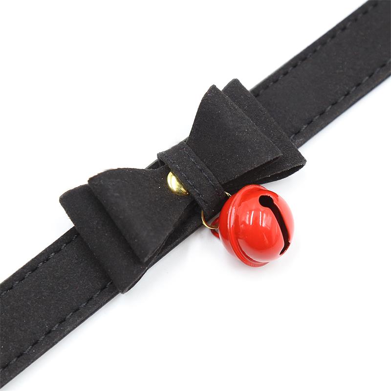 Collar Con Lazo Y Cascabel Negro
