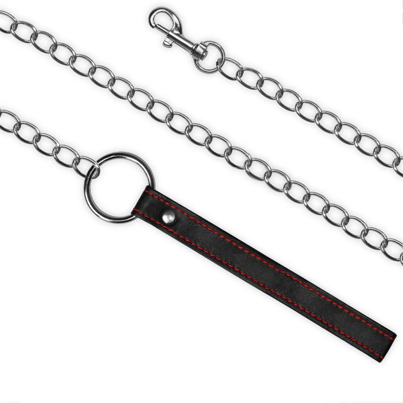 Collar Y Correa  Bondage Negro