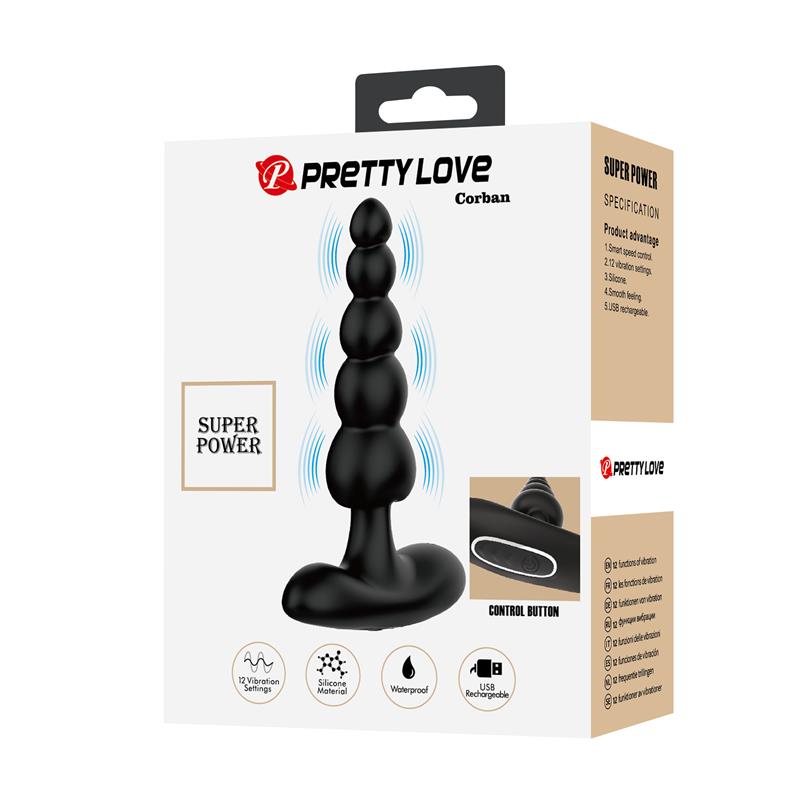 Pretty Love - Corban Vibrador Anal 10 Vibraciones Negro