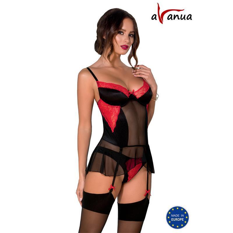 Corsé Odina  Negro/Rojo Talla (Interno):Xxl/Xxxl