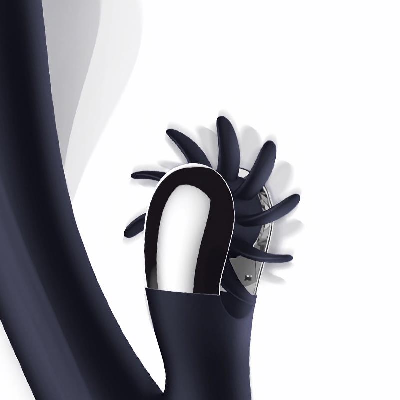 Darkspace Vibrador Con Lenguas Rotadora Y Movimiento Finger Azul