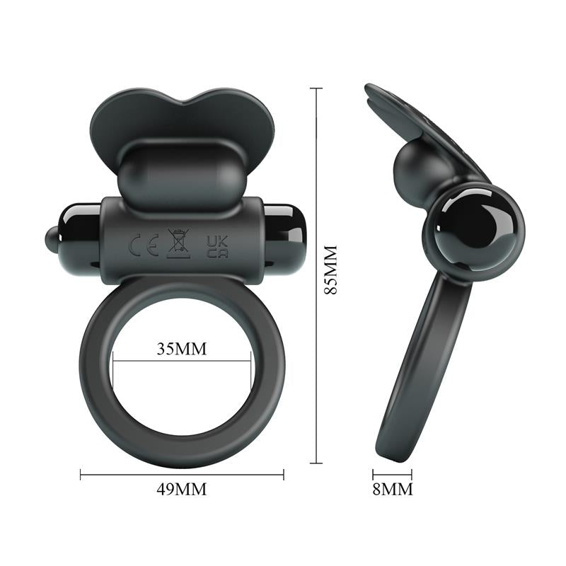 Pretty Love - Debonaire Anillo Vibrador Conejo 10 Vibraciones Negro