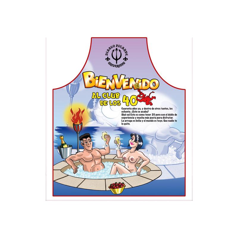 Diablo Picante - Delantal 40 Años Texto Español