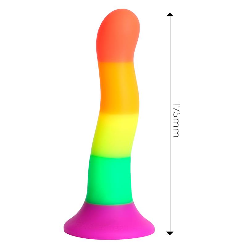 Dildo Silicona Líquida Color Arcoiris 18 Cm