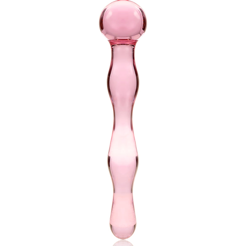 Dildo Cristal Nebula Series By Ibiza - Modelo 13  Borosilicato 18 X 3.5 Cm Rosa