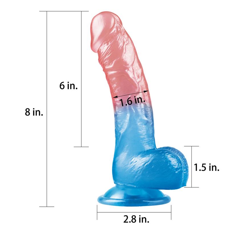 Dildo Dazzle Studs 8 Rosa Y Azul