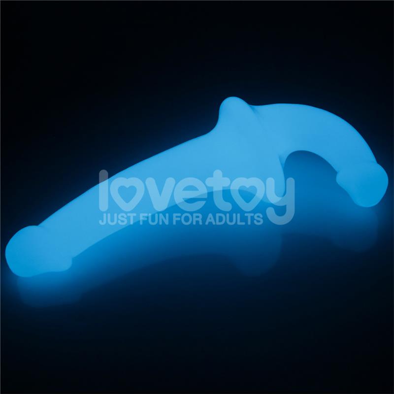 Dildo Doble Lumino Play Luz Azul 10.5