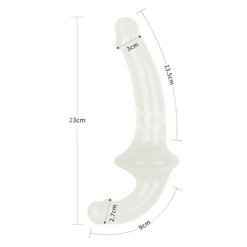 Dildo Doble Lumino Play Luz Azul 10.5