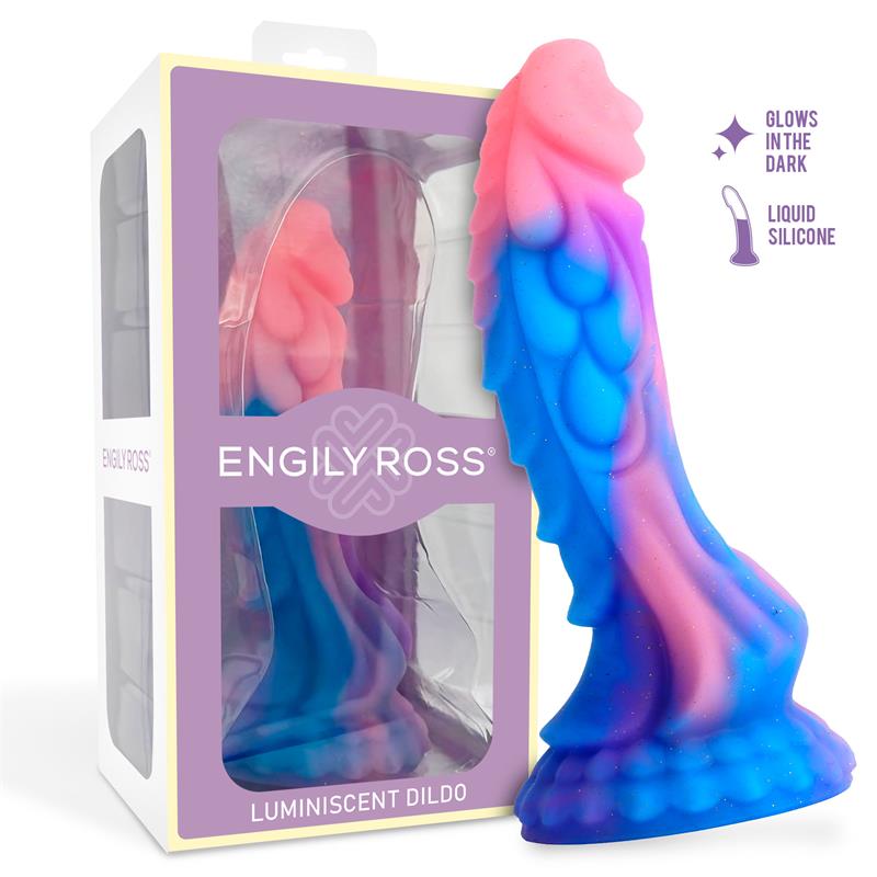 Dildo Dragón Brilla En La Oscuridad Silicona Líquida 18 Cm