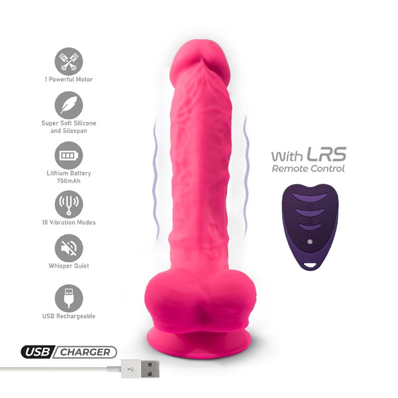 Silexd - Pene Realístico Modelo 18 Rosa Vibración + Control Remoto Lrs