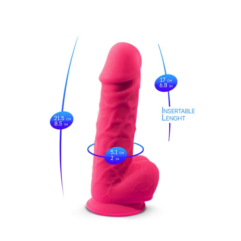 Silexd - Modelo 1 Pene Realistico Silicona Premium Silexpan Fucsia 21.5 Cm