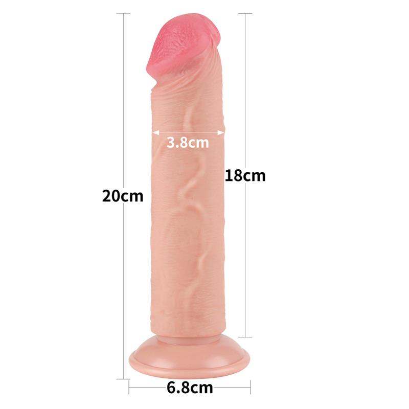 Dildo Dual Layer Piel Deslizante 8