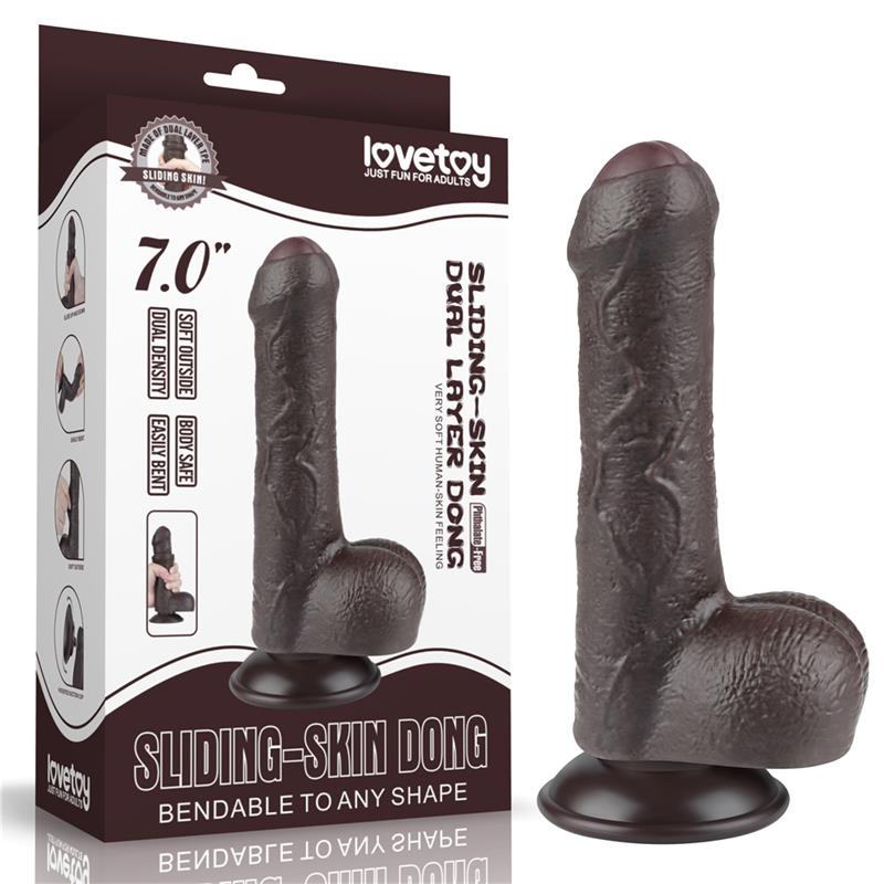 Dildo Dual Layer Piel Retractil 7