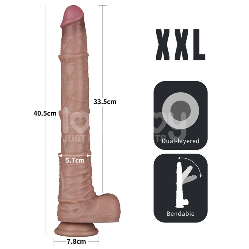 Dildo Dual Layered Articulable Xxl 16