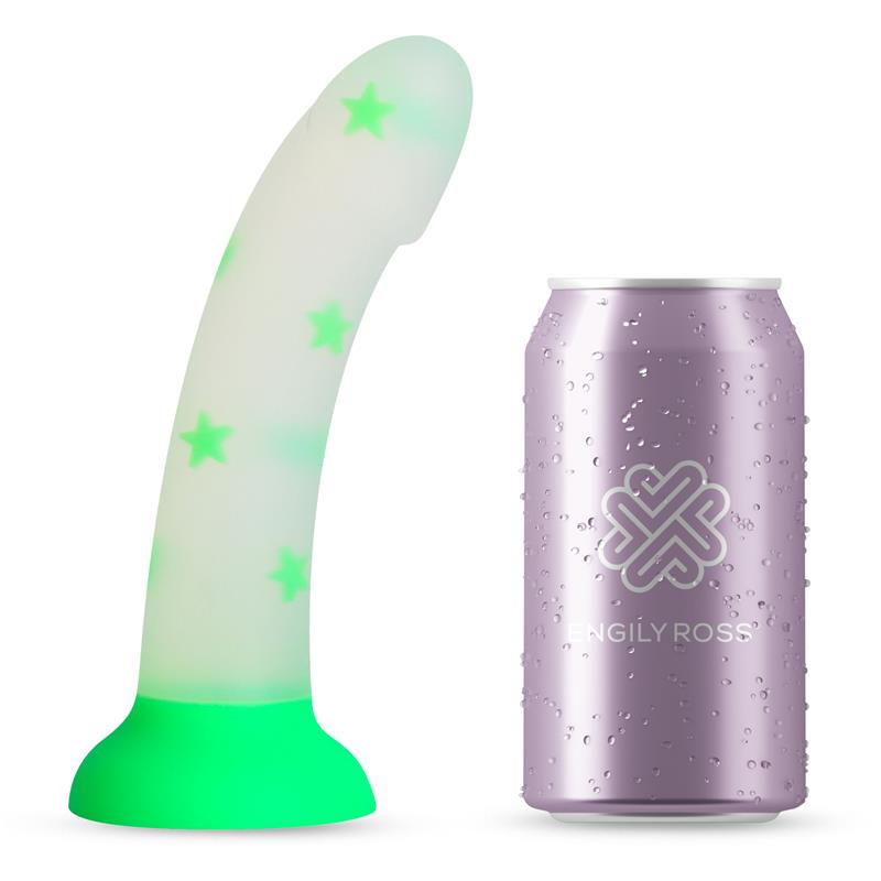 Dildo Que Brilla En La Oscuridad Confetti Star Silicona Líquida 17 Cm