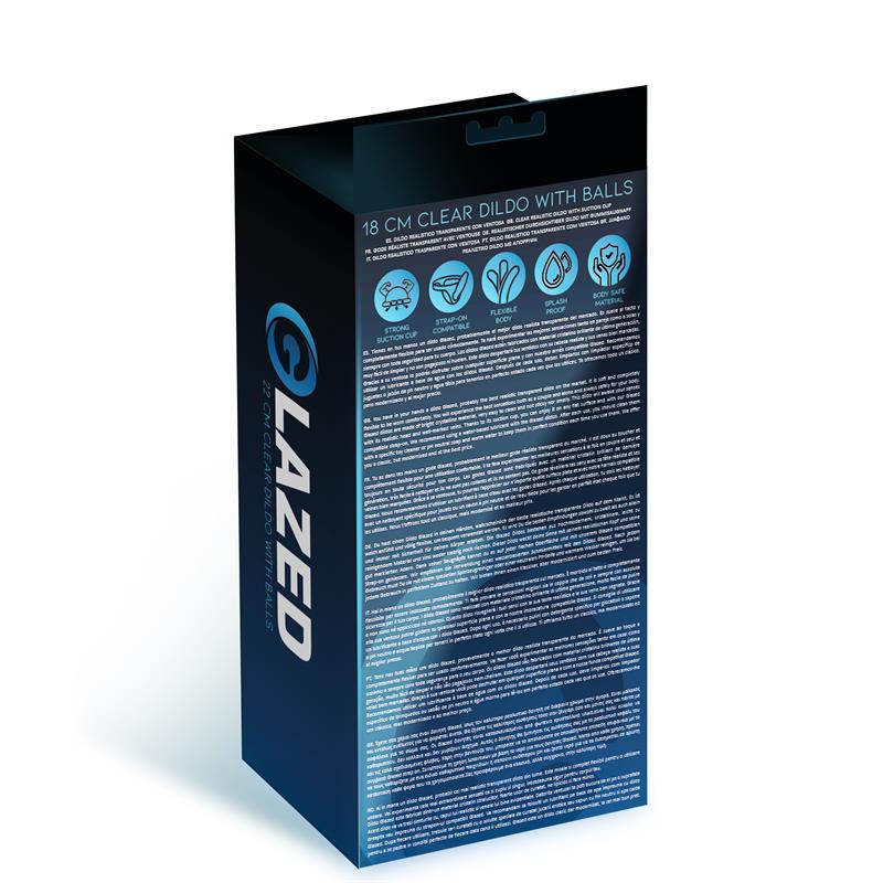 Dildo Realista Con Testículos Material Cristalino 18 Cm