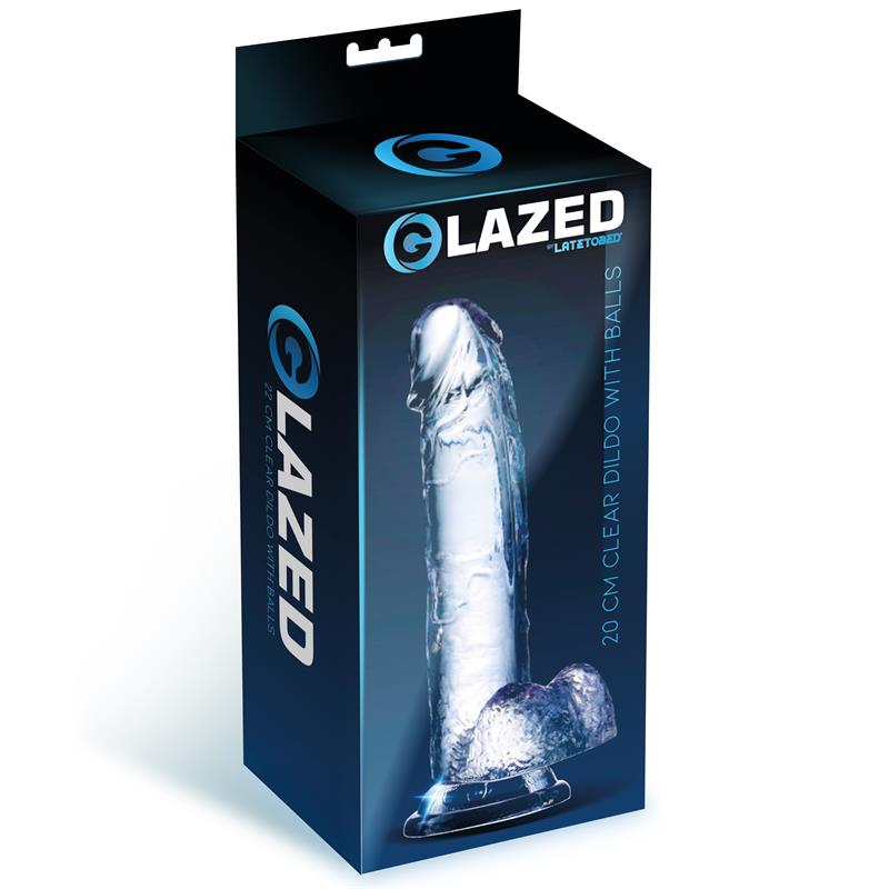 Dildo Realista Con Testículos Material Cristalino 20 Cm