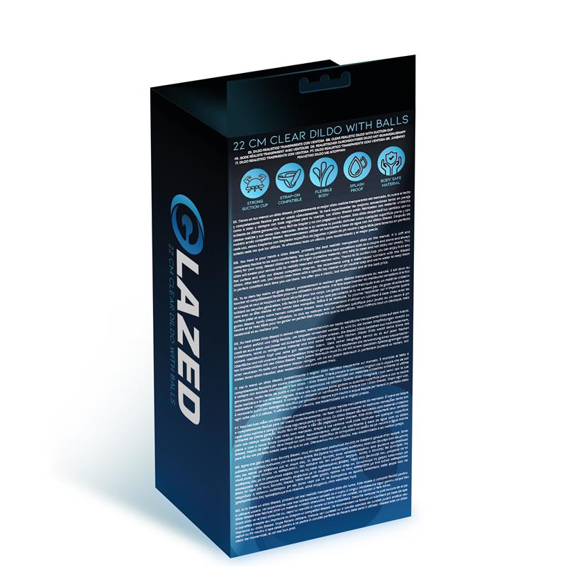 Dildo Realista Con Testículos Material Cristalino 22 Cm