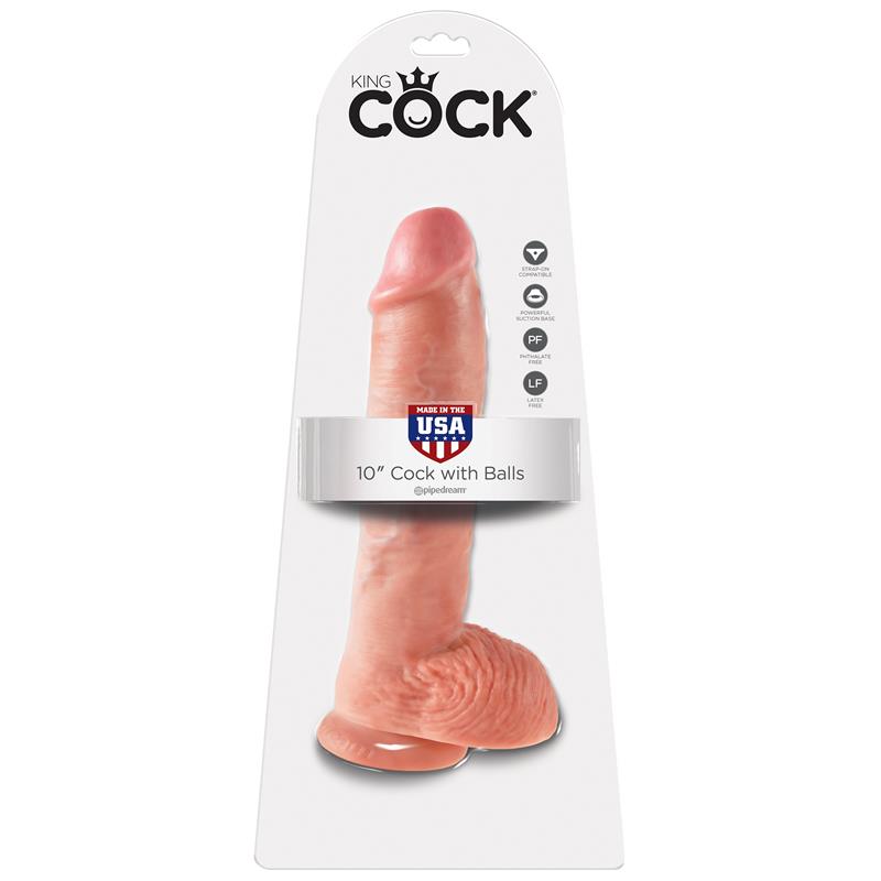 King Cock Pene Con Testículos De 10  - Color Natural