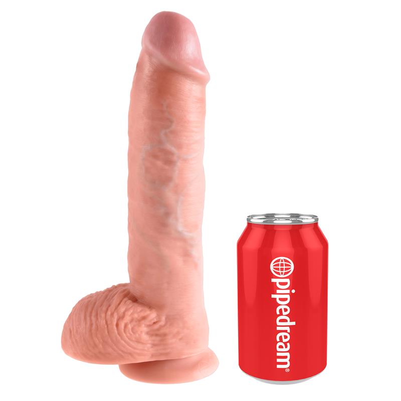 King Cock Pene Con Testículos De 10  - Color Natural