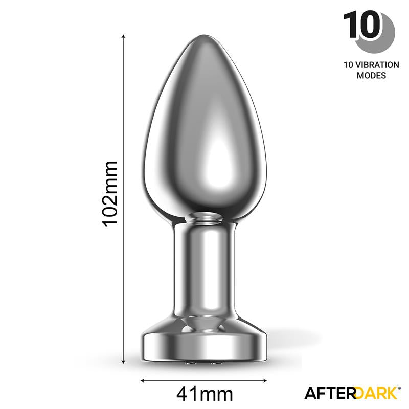 Dimpor Plug Anal Cromado Con Vibración Usb Magnético Talla L