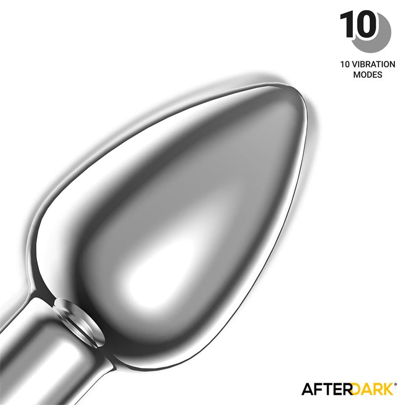 Dimpor Plug Anal Cromado Con Vibración Usb Magnético Talla M