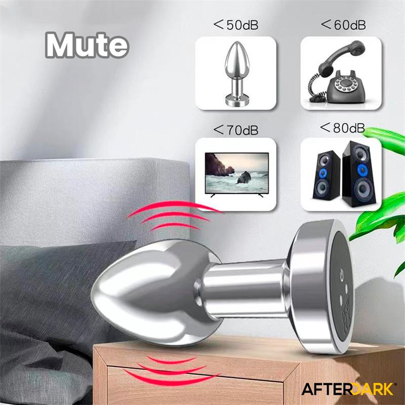 Dimpor Plug Anal Cromado Con Vibración Usb Magnético Talla M