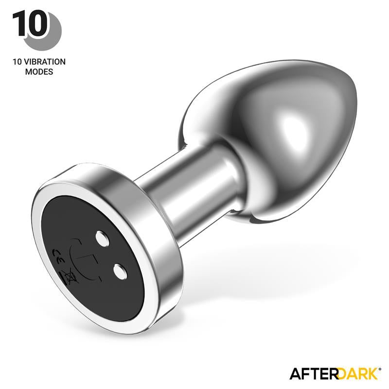 Dimpor Plug Anal Cromado Con Vibración Usb Magnético Talla M