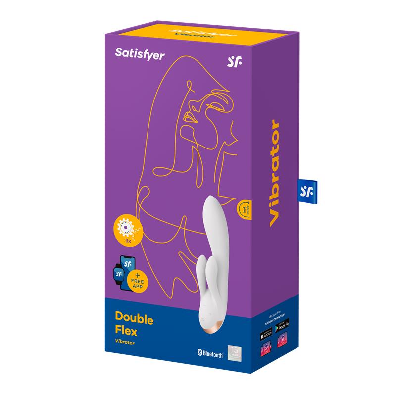Satisfyer - Double Flex Vibrador App Blanco