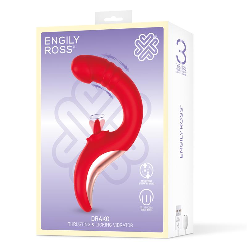 Drako Vibrador Con Thrusting Y Lengua Oscilante 360º