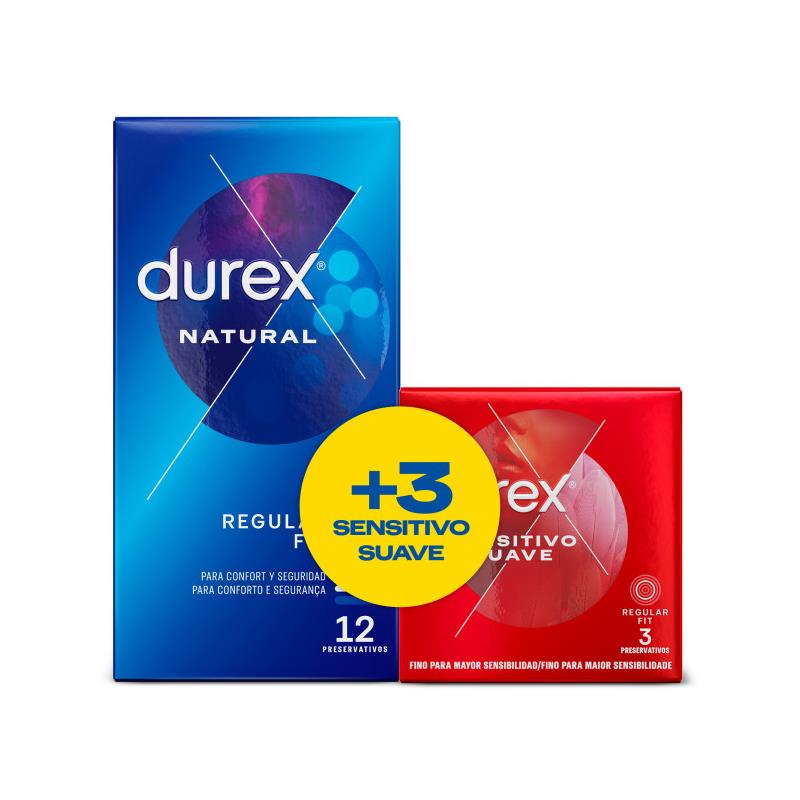 Durex Love Sex Natural Plus 12 Preservativos + 3 Sensitivos