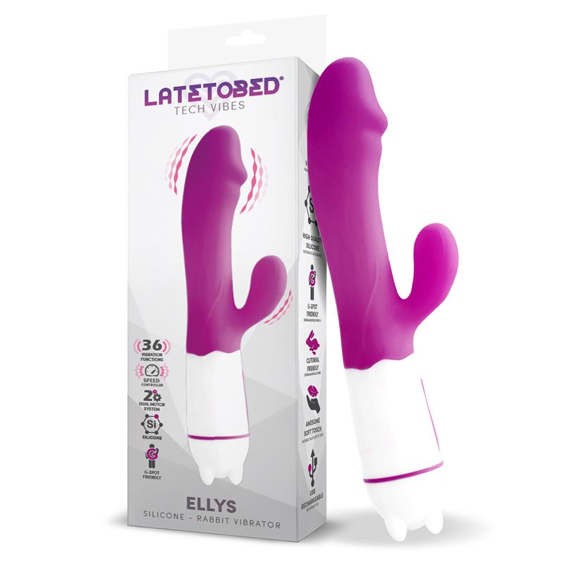 Vibrador Usb Ellys  36 Funciones Silicona Púrpura