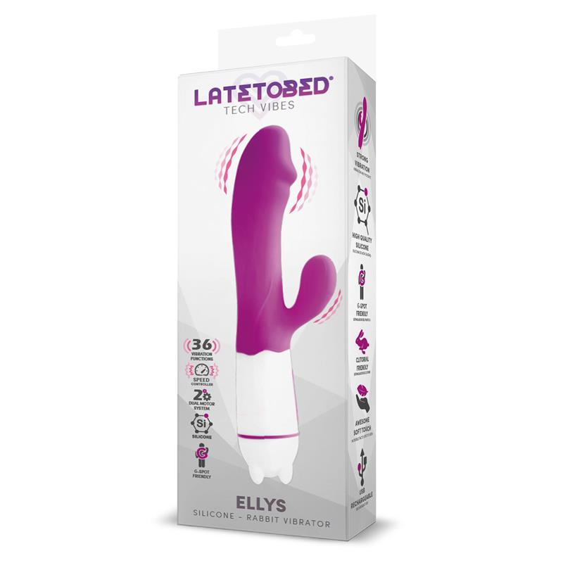 Vibrador Usb Ellys  36 Funciones Silicona Púrpura